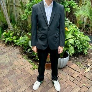 JF J.Ferrar Sleek Black Sport Coat